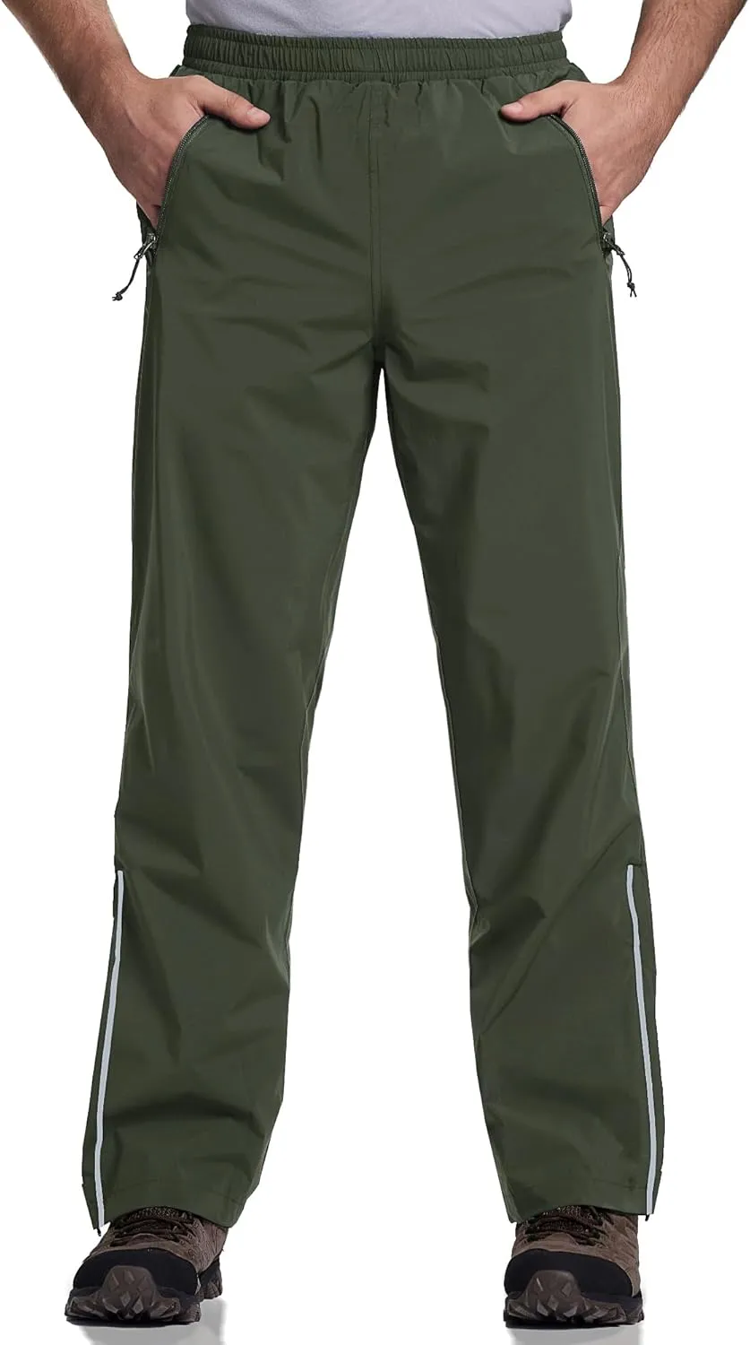 33,000ft Men's Rain Pants Waterproof, Windproof Lightweight Outdoor Rain Over Pants for Fishing Golf Work Hiking