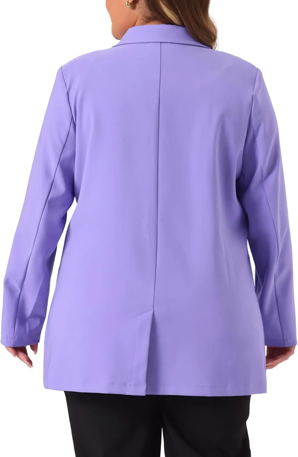 Agnes Orinda Plus Size Blazers for Women Lapel Button with Pocket Office Work Jackets Long Blazer