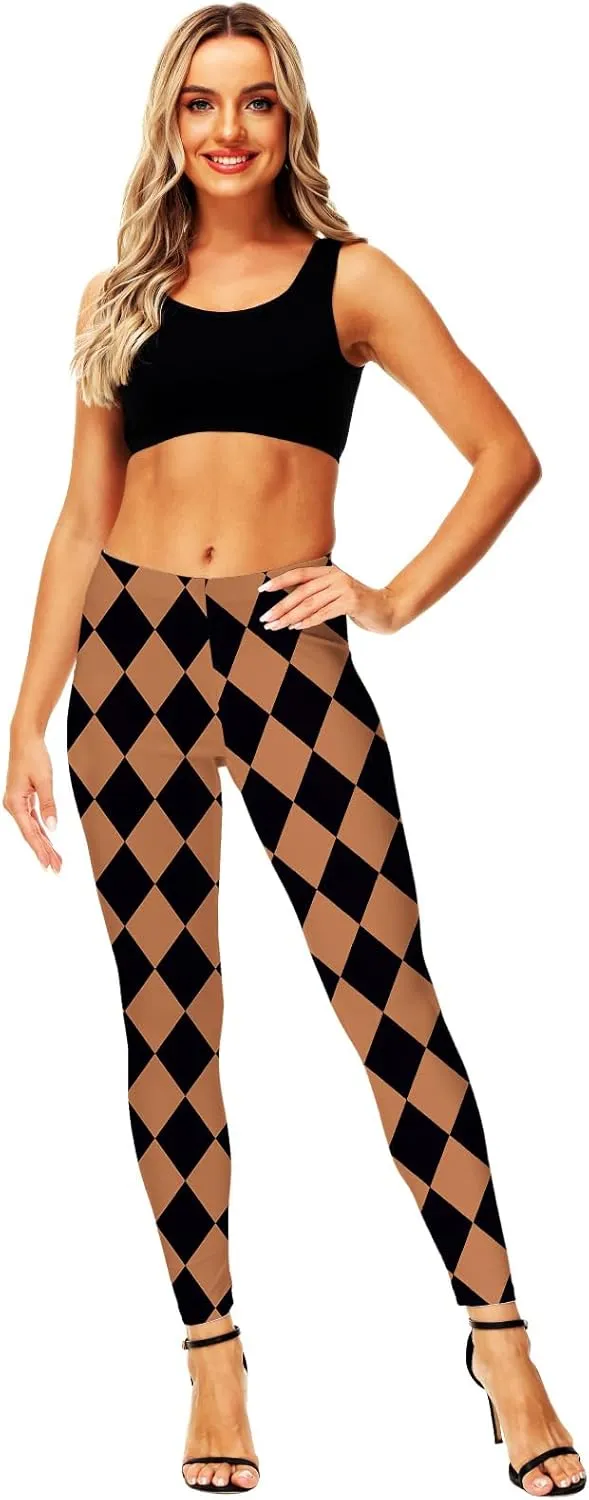 AOBUTE Women's Halloween Leggings Stretchy Printed Legging Tights