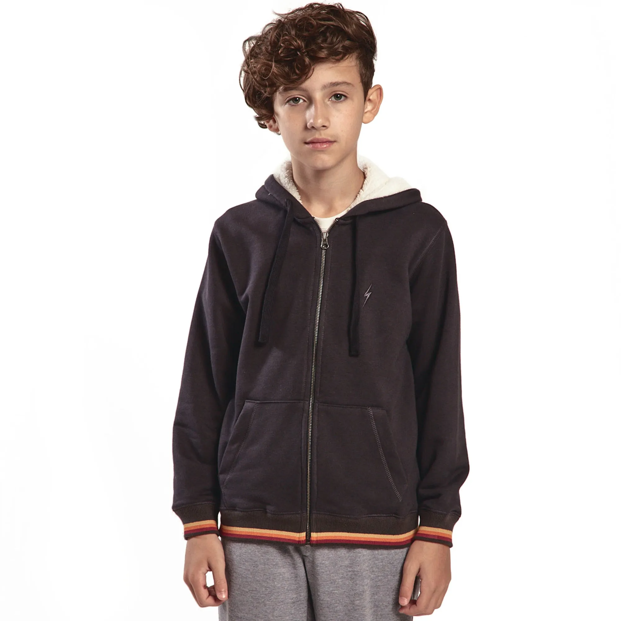 Basic Zip Up Hoodie Boys - Lightning Bolt ⚡