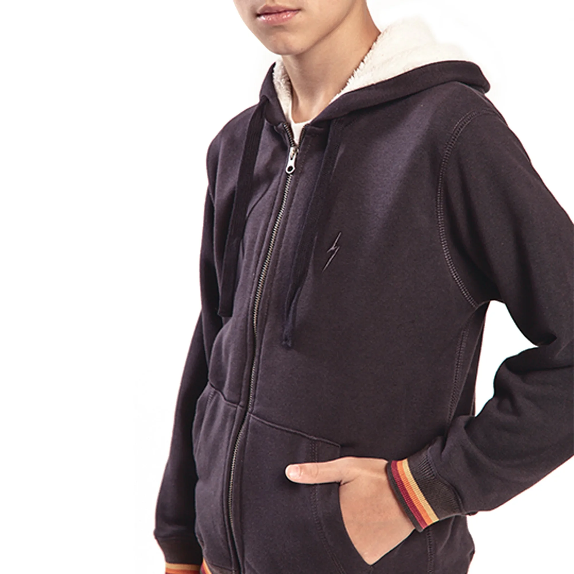 Basic Zip Up Hoodie Boys - Lightning Bolt ⚡
