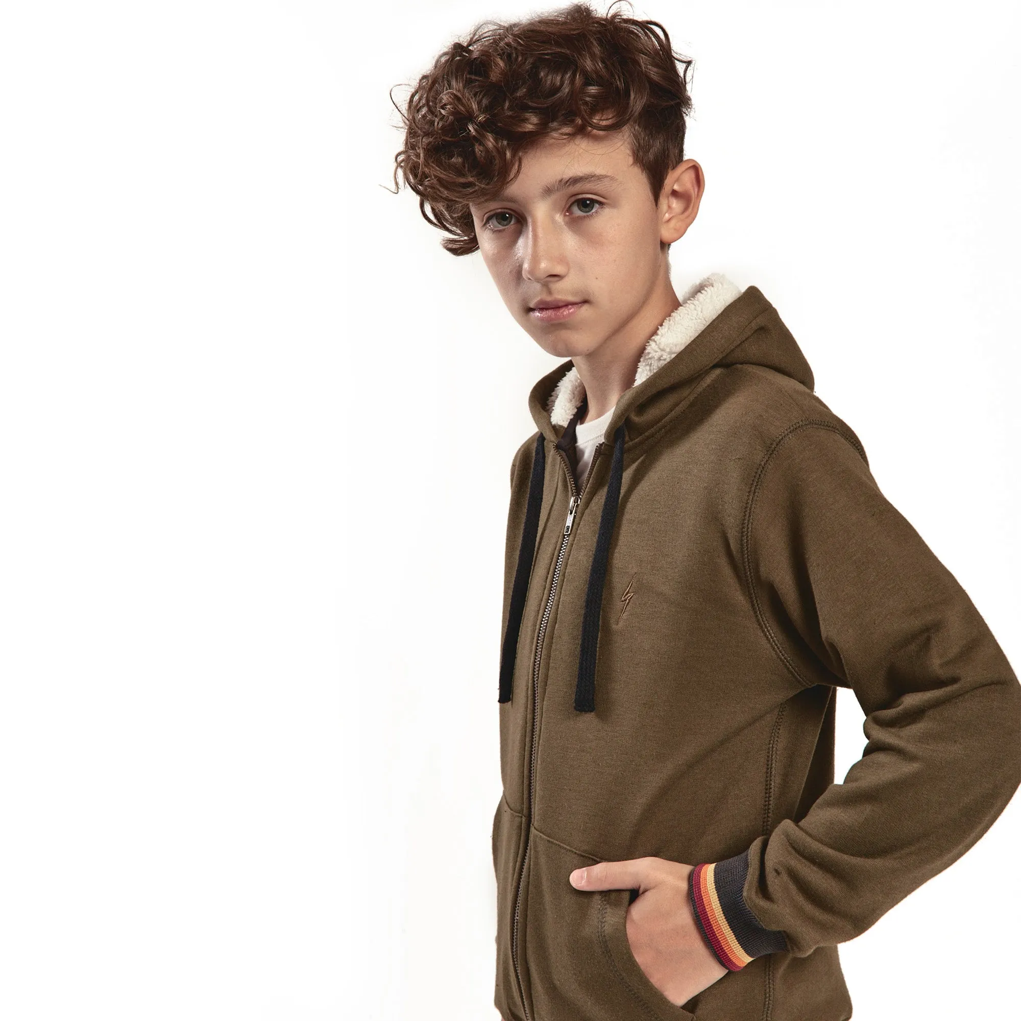 Basic Zip Up Hoodie Boys - Lightning Bolt ⚡