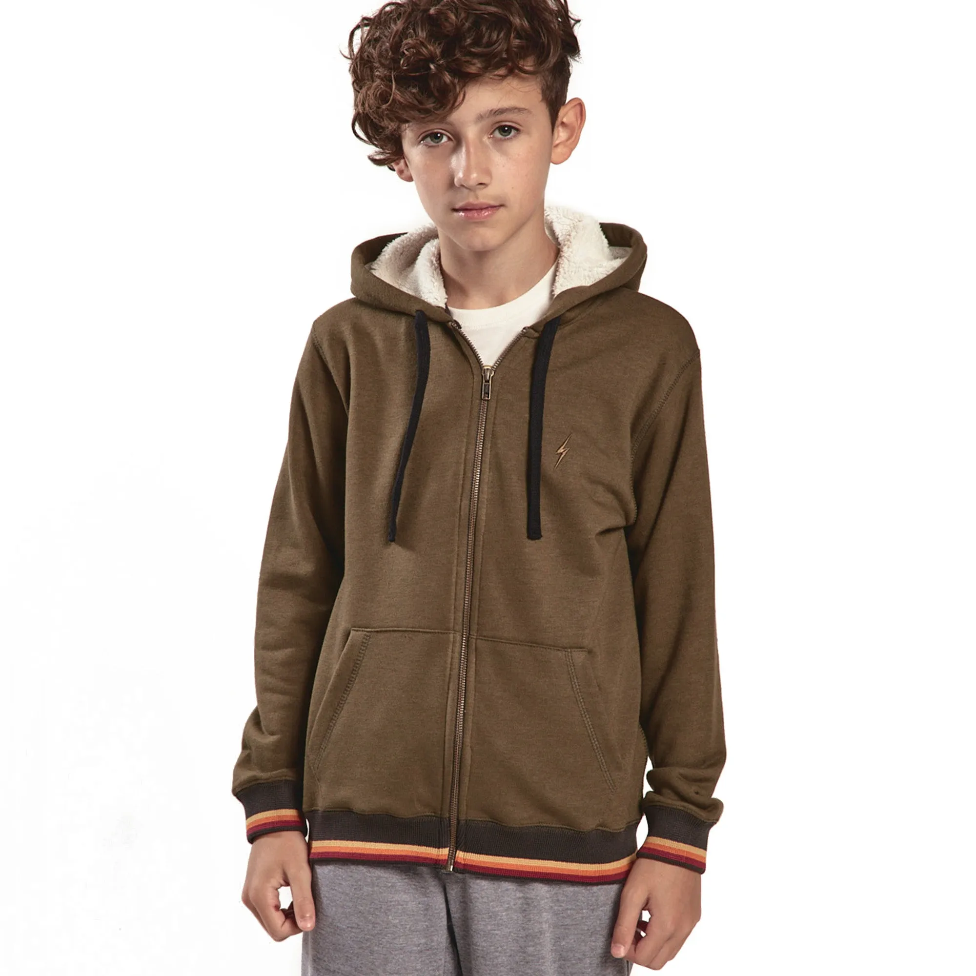 Basic Zip Up Hoodie Boys - Lightning Bolt ⚡