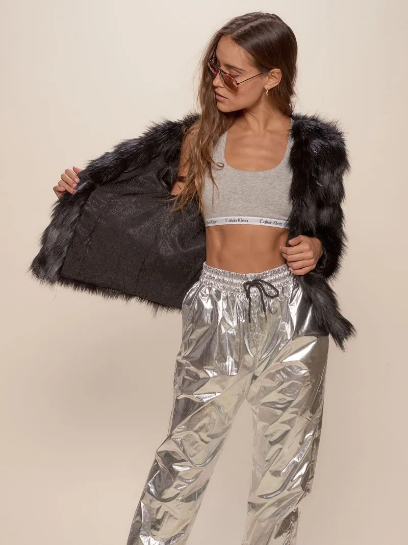 Black Tundra Fox Faux Fur Bomber Jacket | Women's