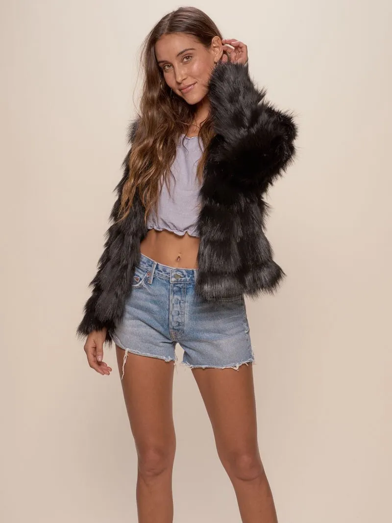 Black Tundra Fox Faux Fur Bomber Jacket | Women's