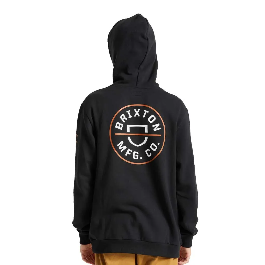 Brixton Crest Hood - Black/Caramel/White