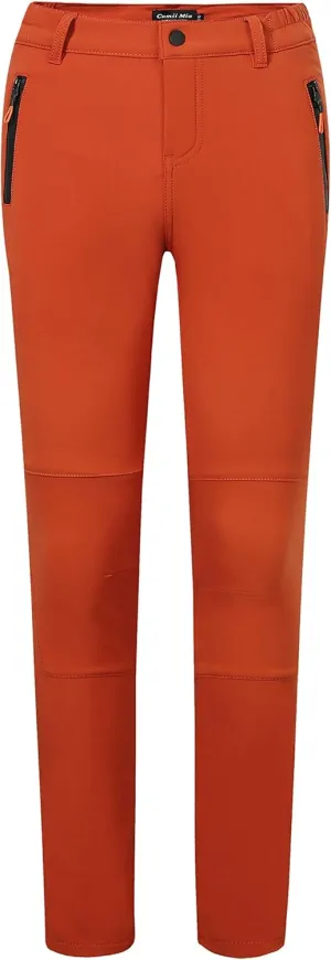 Camii Mia Women's Winter Warm Outdoor Slim Windproof Waterproof Ski Snow Fleece Hiking Pants