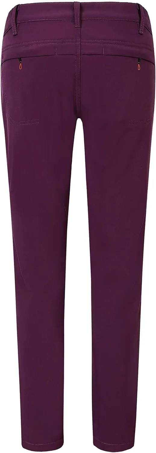 Camii Mia Women's Winter Warm Outdoor Slim Windproof Waterproof Ski Snow Fleece Hiking Pants