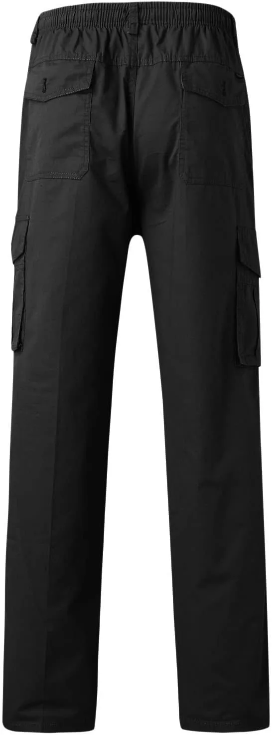 Cargo Pants for Men Relaxed Fit Elastic Running Athletic Sports Pants Casual Straight-Leg Trousers Mens Heavyweight