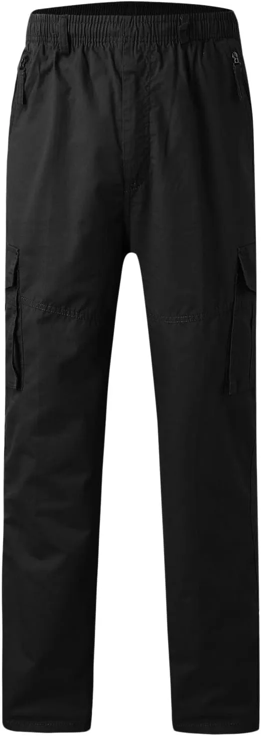 Cargo Pants for Men Relaxed Fit Elastic Running Athletic Sports Pants Casual Straight-Leg Trousers Mens Heavyweight