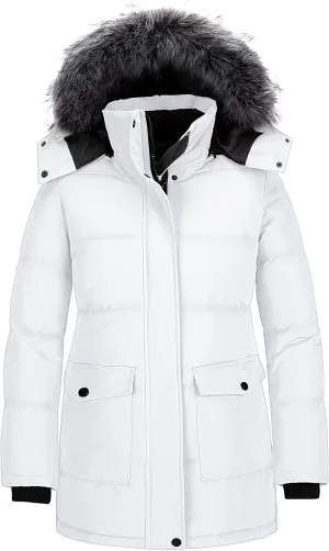 CHINMOON Women's Winter Coat Thickened Warm Parka Long Puffer Jacket
