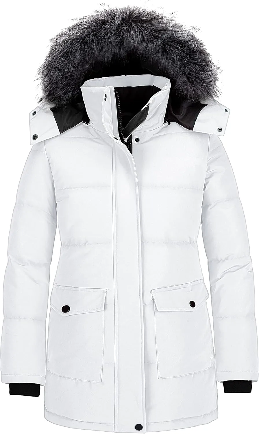 CHINMOON Women's Winter Coat Thickened Warm Parka Long Puffer Jacket