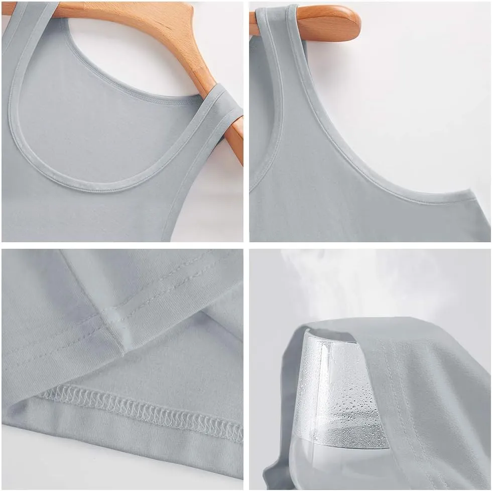 COLORFULLEAF Men's Bamboo Rayon Undershirts Tank Tops Men Crew Neck Stretchy Tank Shirts Pack(1 or 3)
