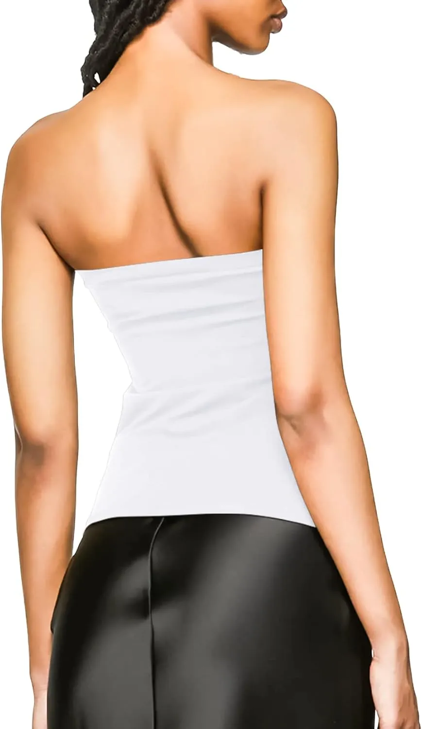 Cotton Tube Tops for Women Summer Cute Strapless Shirts Stretchy Basic Bandeau 3 Pack