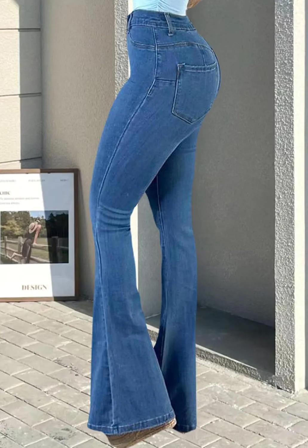 CutieLove Women's Bell Bottom Jeans High Waisted Stretchy Flared Denim Pants