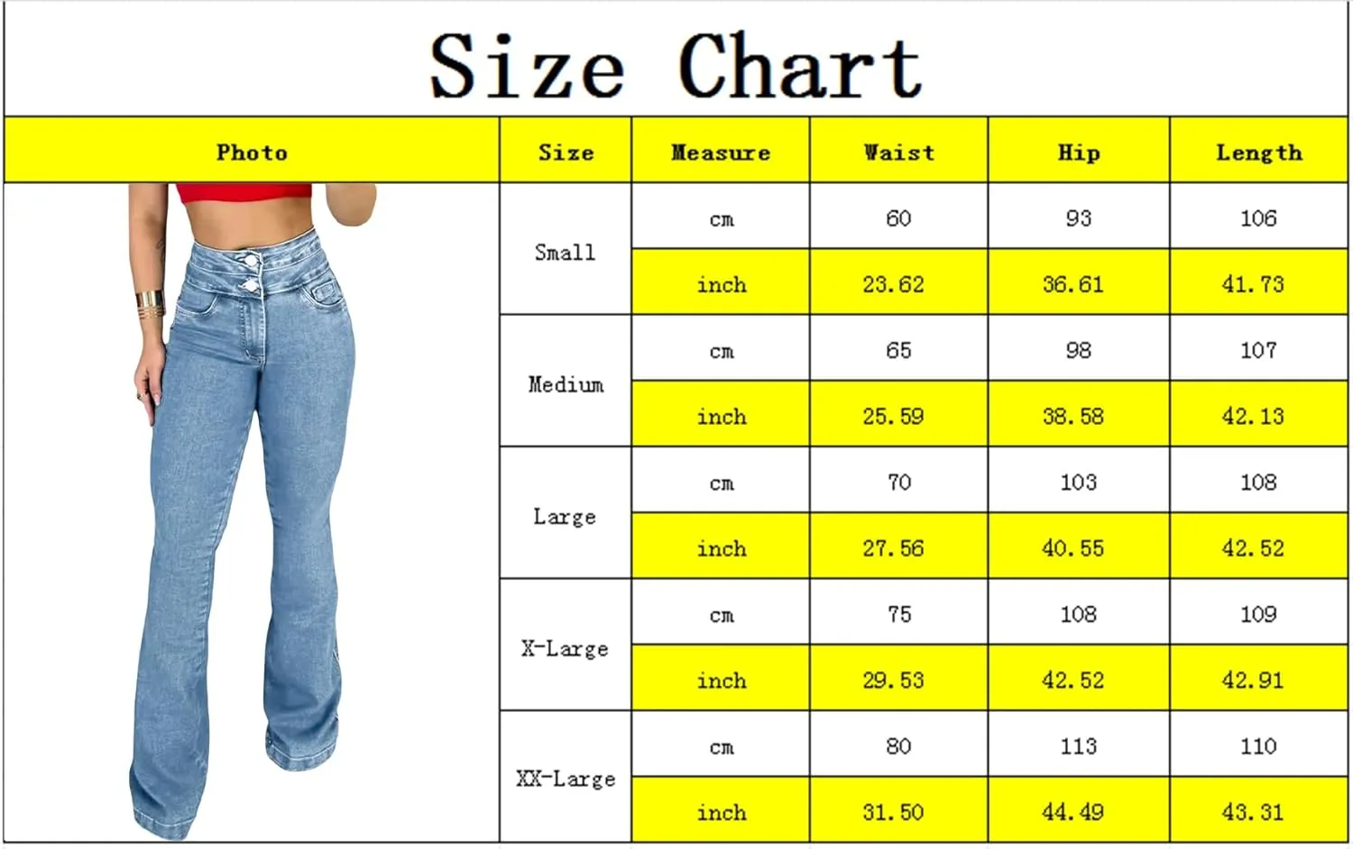 CutieLove Women's Bell Bottom Jeans High Waisted Stretchy Flared Denim Pants