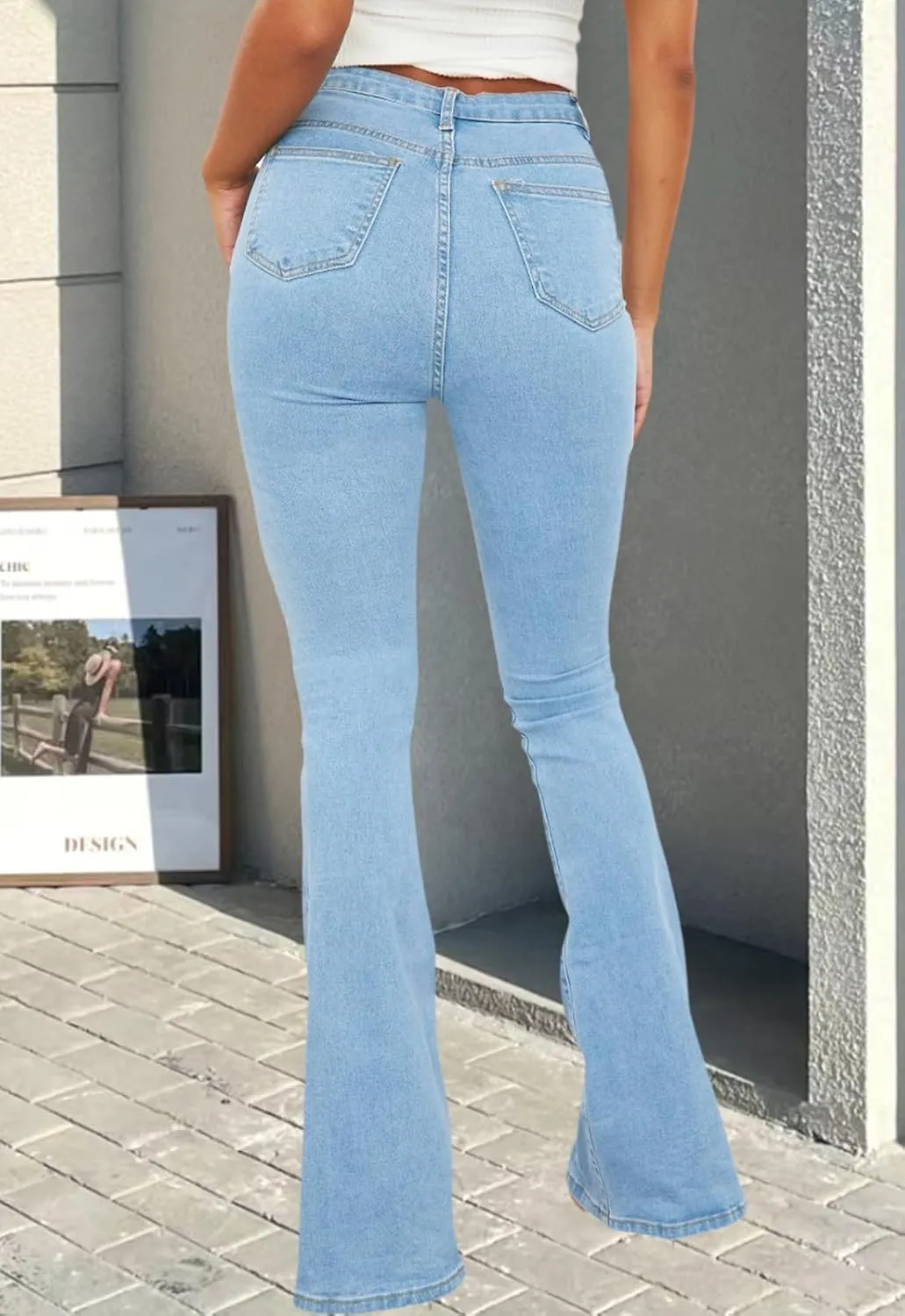 CutieLove Women's Bell Bottom Jeans High Waisted Stretchy Flared Denim Pants