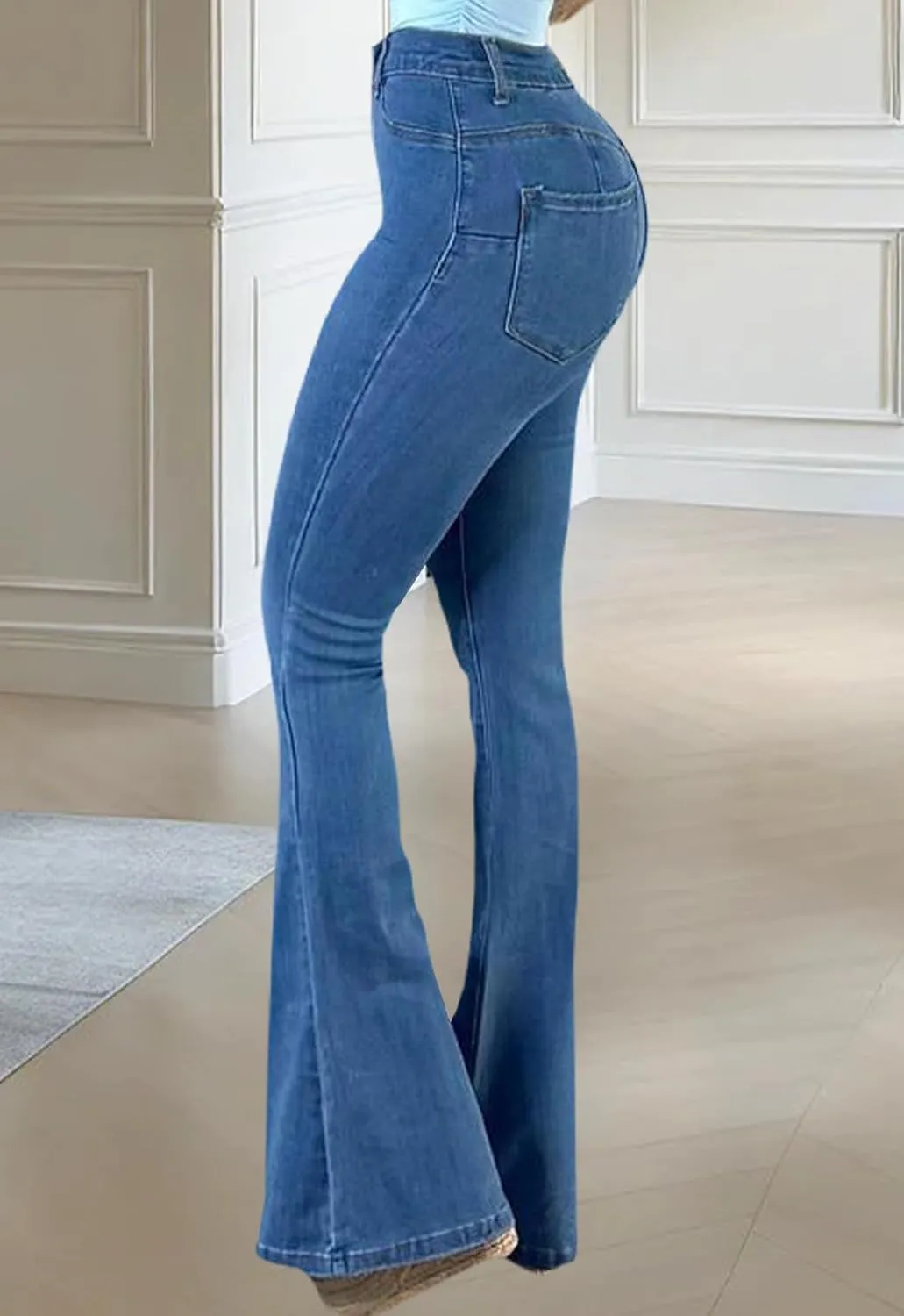 CutieLove Women's Bell Bottom Jeans High Waisted Stretchy Flared Denim Pants