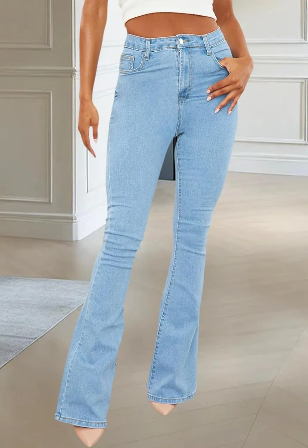 CutieLove Women's Bell Bottom Jeans High Waisted Stretchy Flared Denim Pants