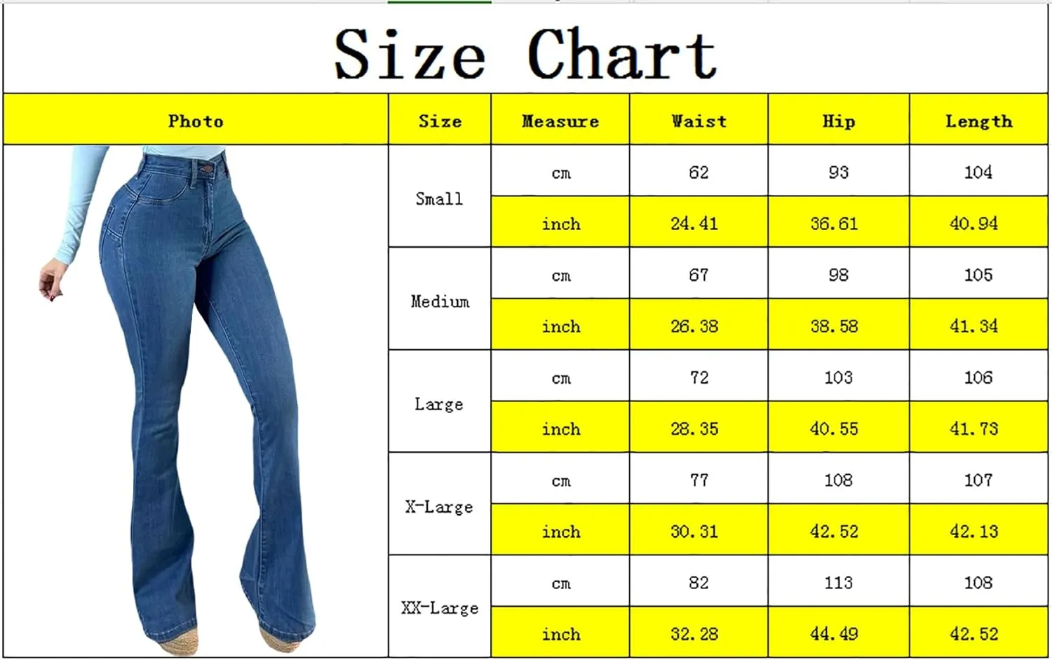 CutieLove Women's Bell Bottom Jeans High Waisted Stretchy Flared Denim Pants