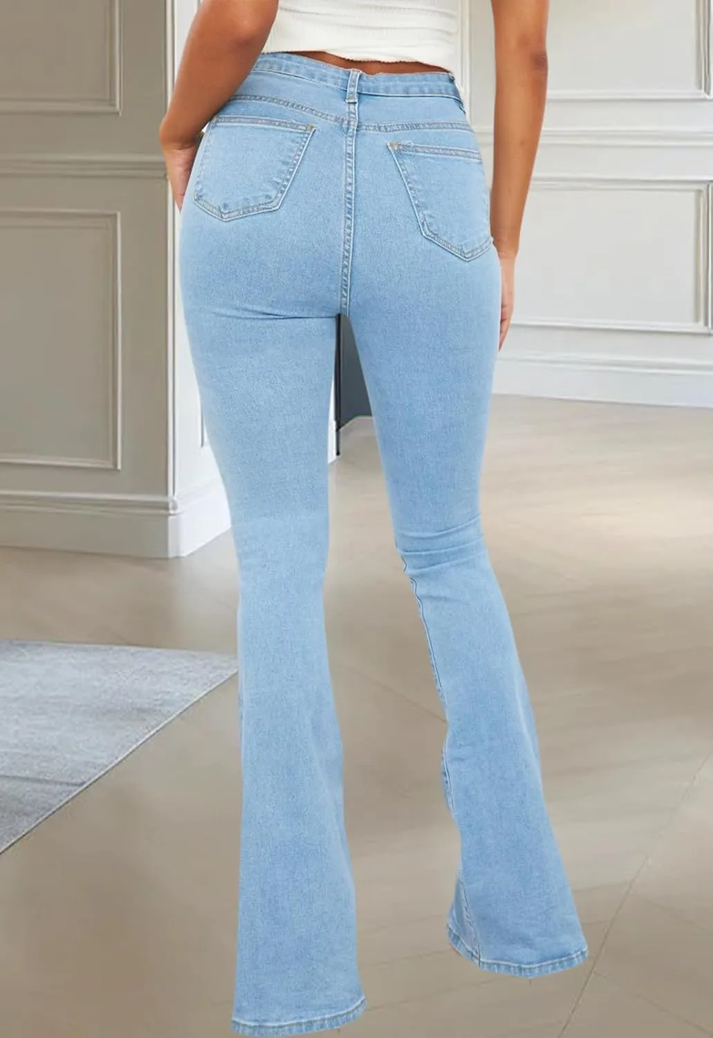 CutieLove Women's Bell Bottom Jeans High Waisted Stretchy Flared Denim Pants