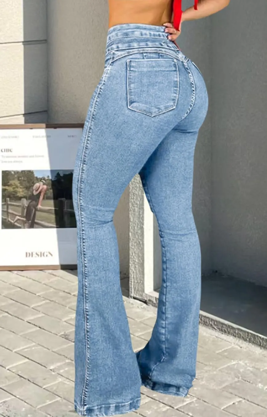 CutieLove Women's Bell Bottom Jeans High Waisted Stretchy Flared Denim Pants