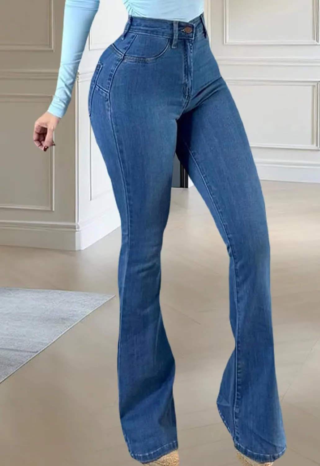 CutieLove Women's Bell Bottom Jeans High Waisted Stretchy Flared Denim Pants
