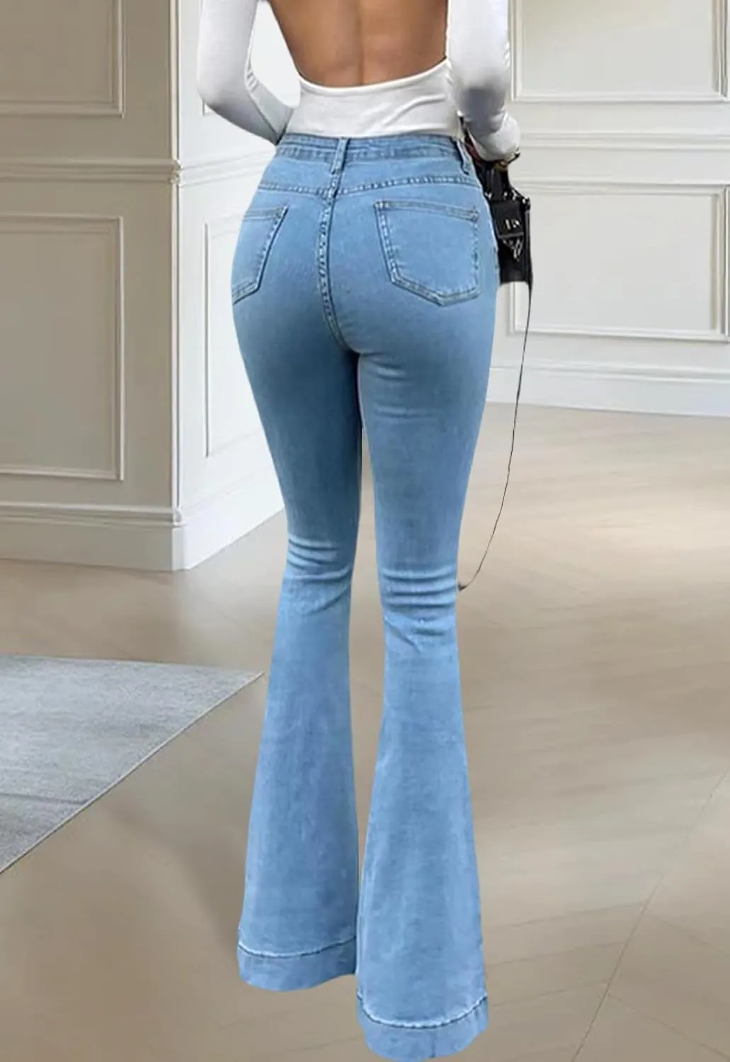 CutieLove Women's Bell Bottom Jeans High Waisted Stretchy Flared Denim Pants