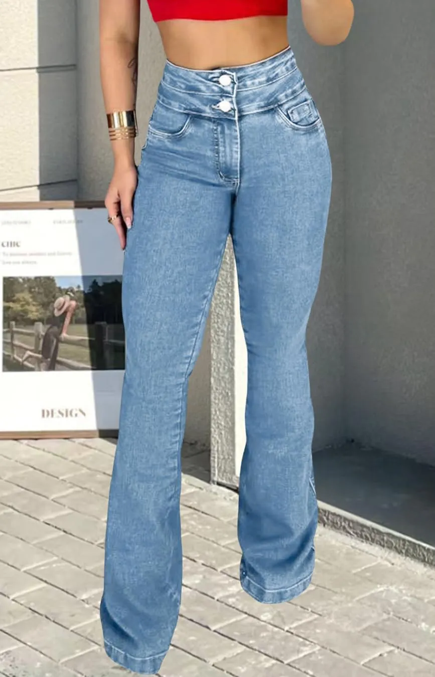 CutieLove Women's Bell Bottom Jeans High Waisted Stretchy Flared Denim Pants