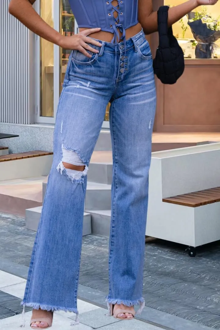 CutieLove Women's Bell Bottom Jeans High Waisted Stretchy Flared Denim Pants