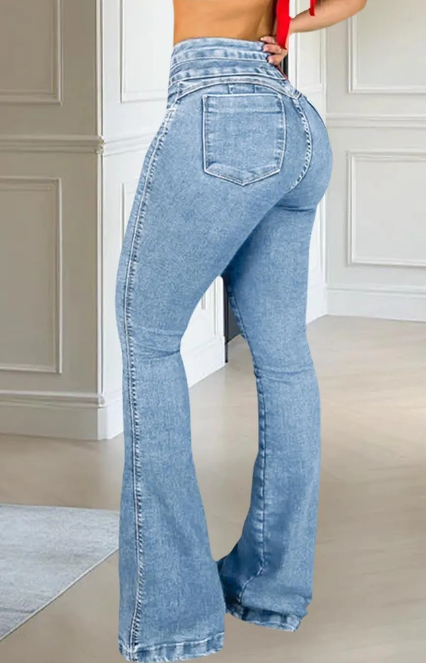 CutieLove Women's Bell Bottom Jeans High Waisted Stretchy Flared Denim Pants