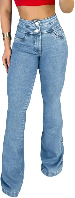 CutieLove Women's Bell Bottom Jeans High Waisted Stretchy Flared Denim Pants