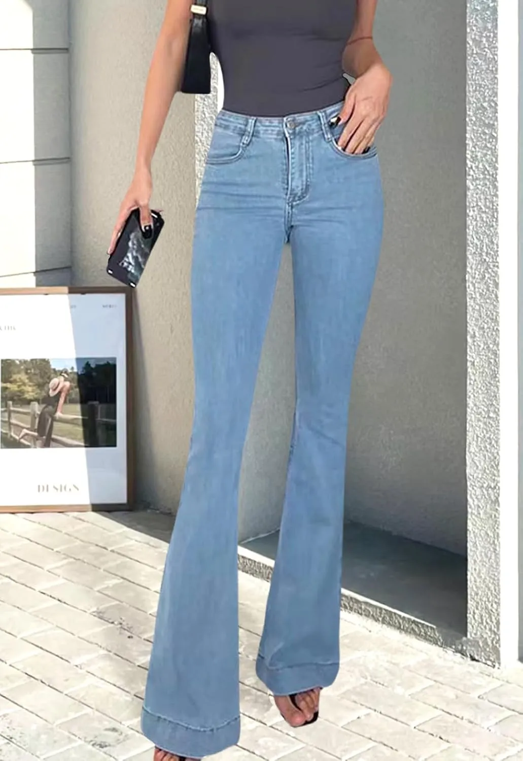 CutieLove Women's Bell Bottom Jeans High Waisted Stretchy Flared Denim Pants