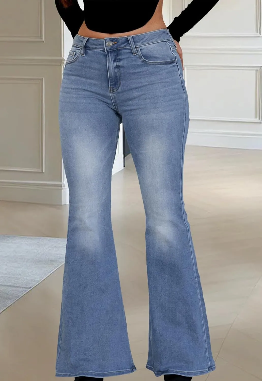 CutieLove Women's Bell Bottom Jeans High Waisted Stretchy Flared Denim Pants