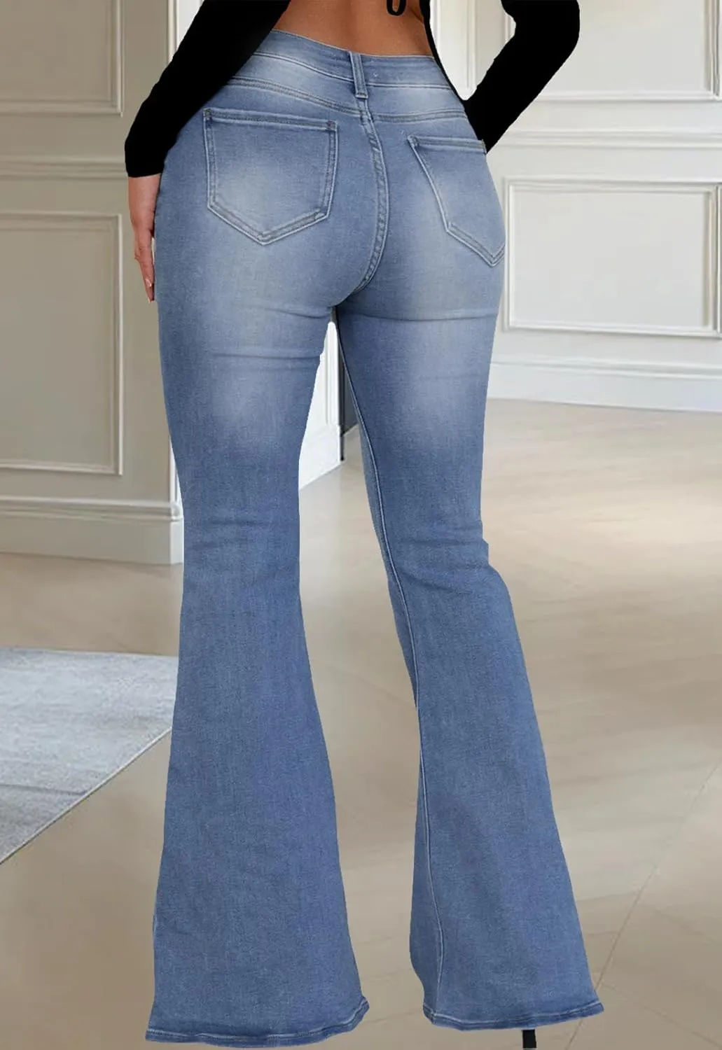 CutieLove Women's Bell Bottom Jeans High Waisted Stretchy Flared Denim Pants
