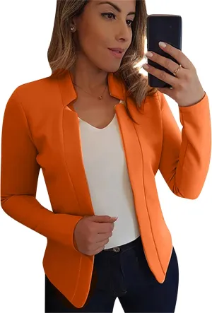DIACACY Womens Cropped Formal Open Front Blazers Suit Long Sleeve Slim Blazers Jacket Cardigan