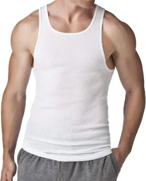 Different Touch 6 Pack Men's Big and Tall Muscle Ribbed Tank Tops A-Shirts Underwear Shirts