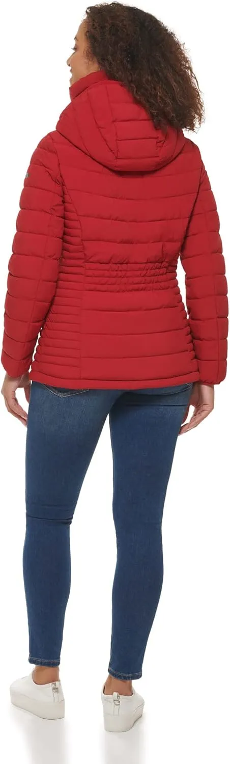 DKNY Womens Everyday Outerwear Packable Stretchy Jacket
