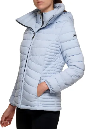 DKNY Womens Everyday Outerwear Packable Stretchy Jacket