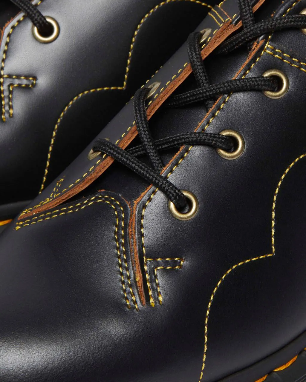 Dr Martens Archive Church Leather Shoes - Black Vintage Smooth