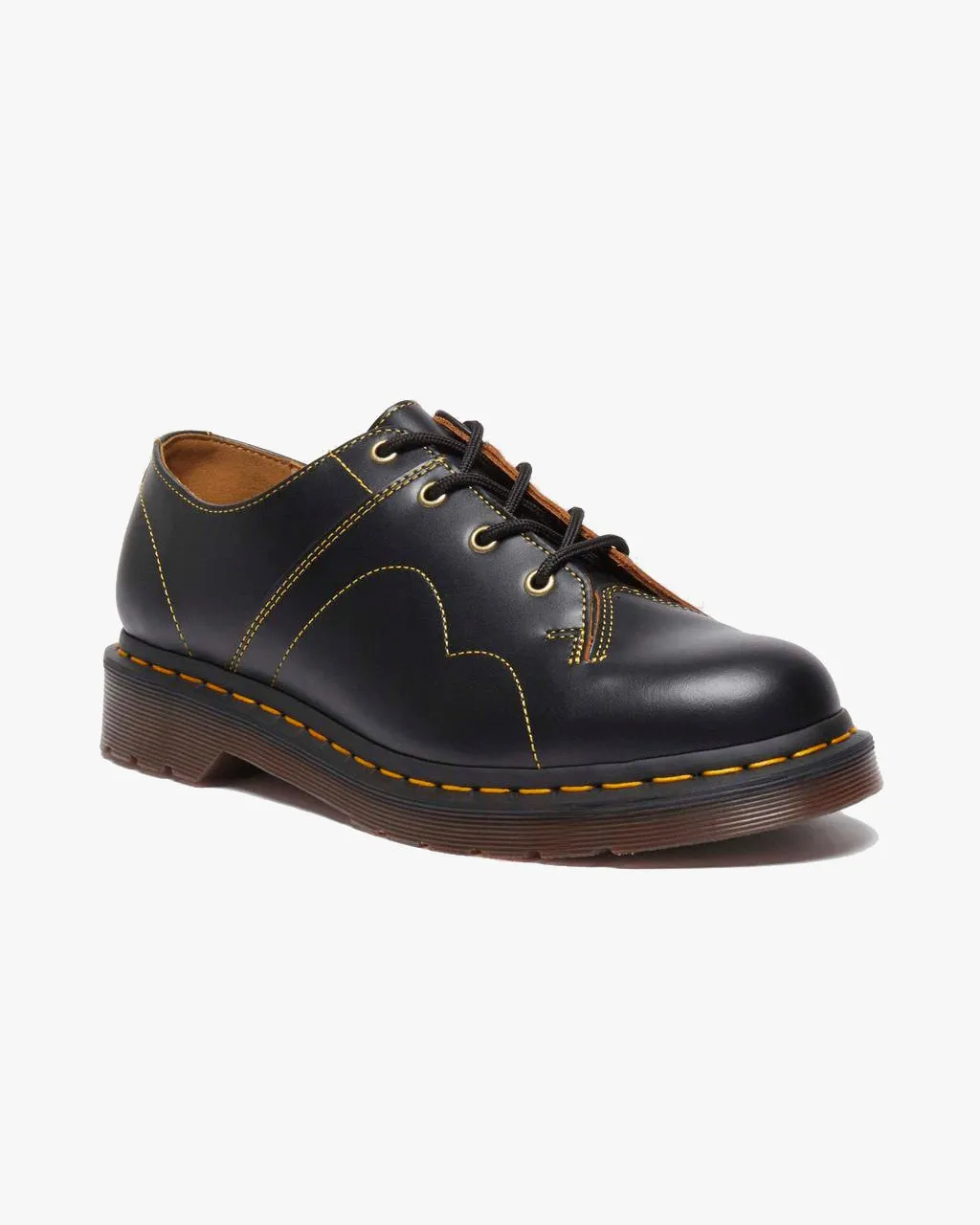 Dr Martens Archive Church Leather Shoes - Black Vintage Smooth