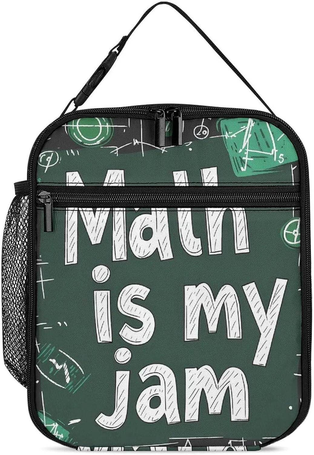 Funny Math Graphic Lunch Bag for Men Women Small Reusable Leakproof Insulated Lunch Box Adjustable Handbag