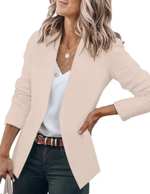 GRAPENT Women's Open Front Business Casual Pockets Work Office Blazer Jacket Suit