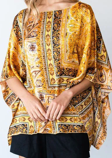 HI Curvy Plus Size Women Paisley Print Dolman Sleeve Shirts