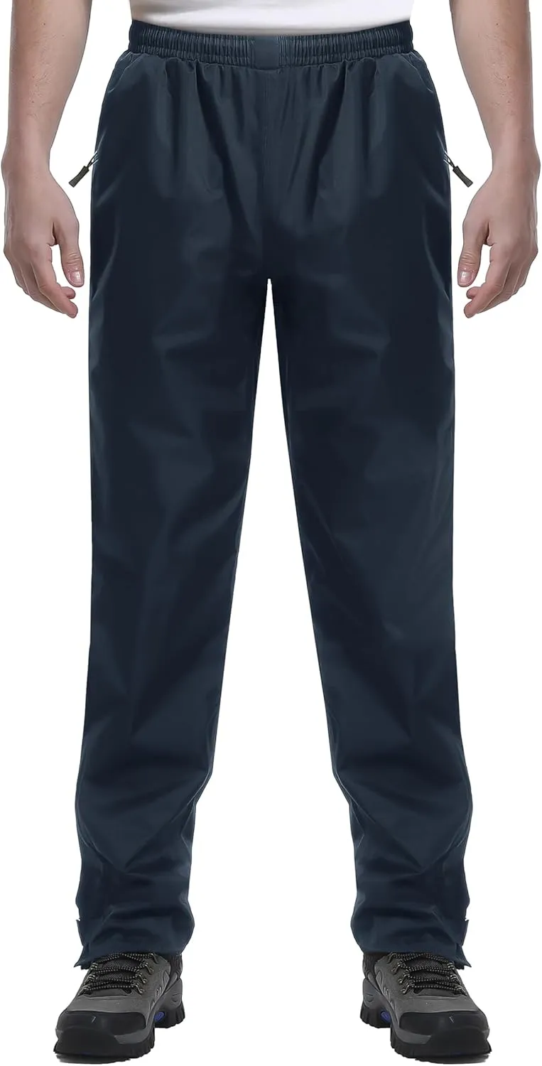 iCreek Men's Rain Pants Waterproof Rain Over Pants Hiking Pants Windproof Lightweight Outdoor for Golf, Fishing