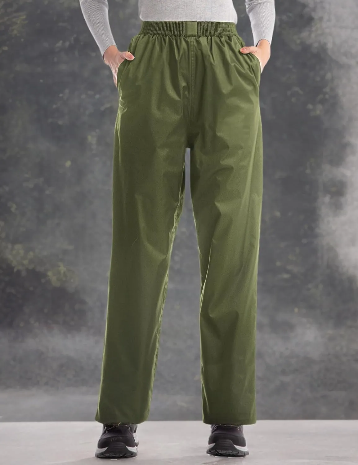 iCreek Women's Rain Pants Waterproof Hiking Pants Windproof Lightweight Over Pants Work Rain Outdoor for Golf, Fishing