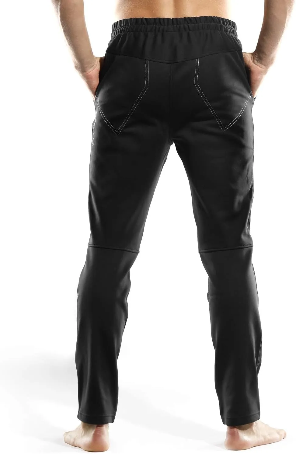 INBIKE Cycling Running Pants Jogger Winter Windproof Long Straight Sweat Pants Black