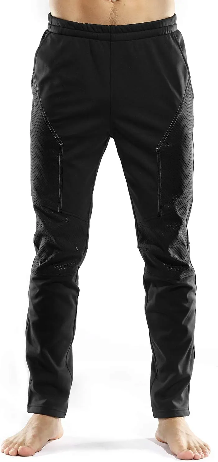 INBIKE Cycling Running Pants Jogger Winter Windproof Long Straight Sweat Pants Black