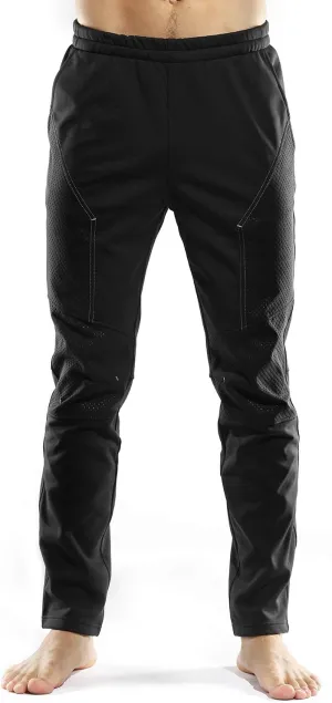 INBIKE Cycling Running Pants Jogger Winter Windproof Long Straight Sweat Pants Black