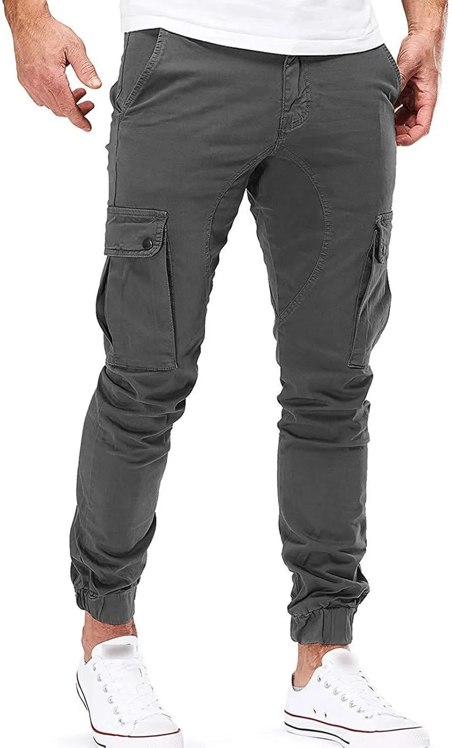 JEShifangjiusu Mens Fashion Cargo Pants Workout Athletic Joggers Sports Pants Casual Chino Running Trousers Sweatpants Pocket
